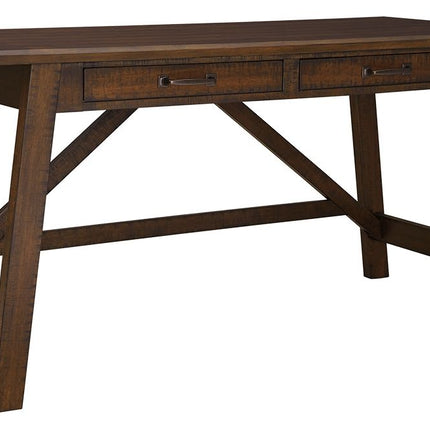 Baldridge - Rustic Brown - Home Office Large Leg Desk Ashley Furniture 