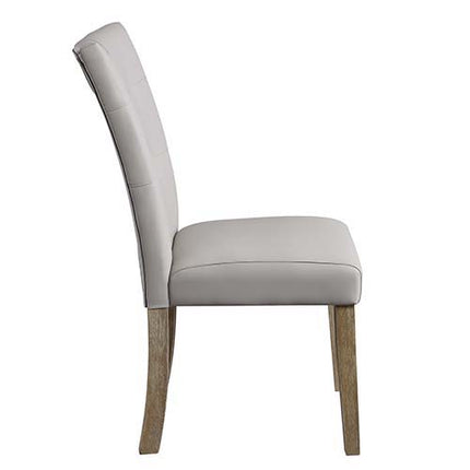 Charnell - Side Chair (Set of 2) - Gary PU & Oak Finish ACME 