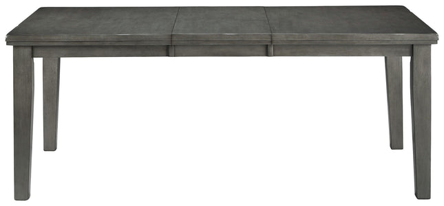 Hallanden - Gray - Rectangular Dining Room Butterfly Extension Table Ashley Furniture 