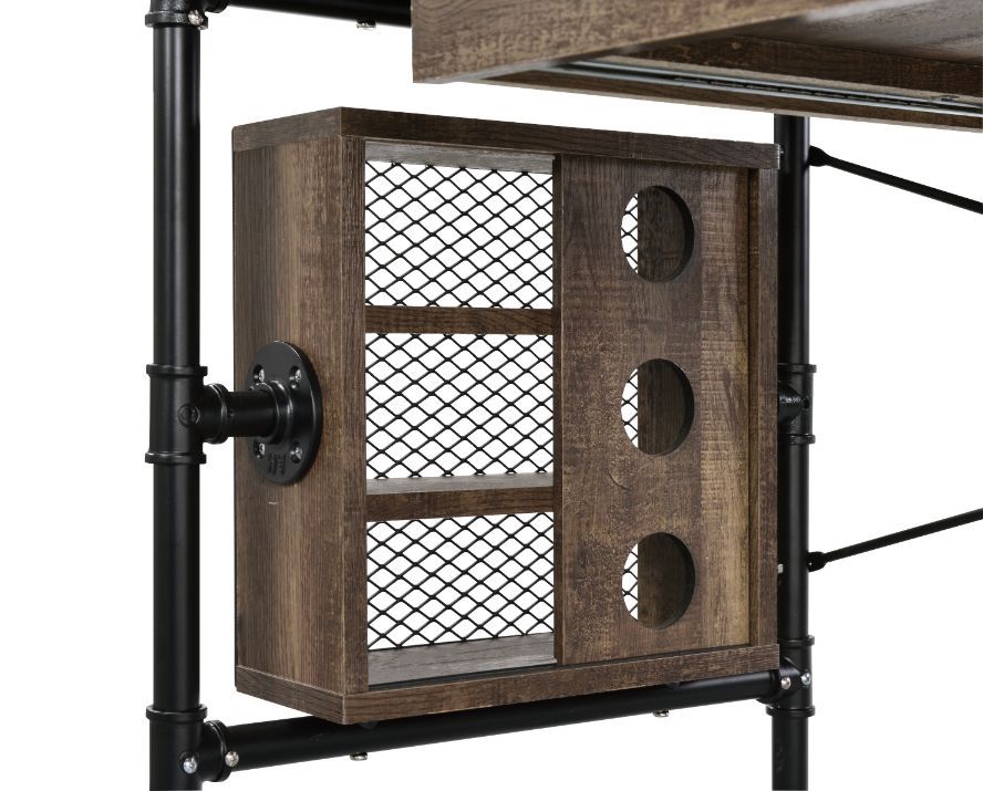 Endang - Writing Desk - Weathered Oak & Black Finish ACME 