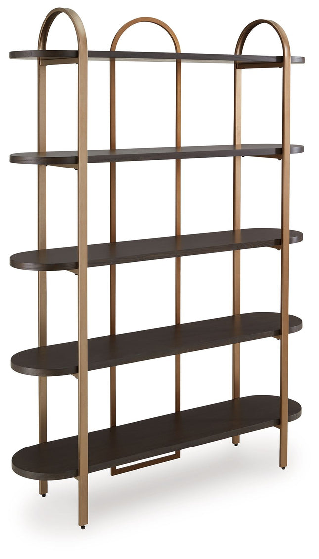 Brentmour - Brown / Gold Finish - Bookcase - Tony's Home Furnishings