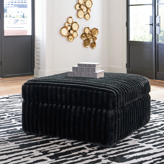 Midnight-madness - Onyx - Oversized Accent Ottoman Signature Design by Ashley® 