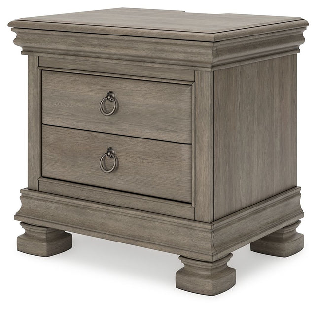 Lexorne - Gray - Three Drawer Night Stand Signature Design by Ashley® 