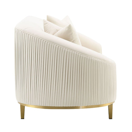 Martina - Loveseat With 2 Pillows - Ivory Velvet ACME 