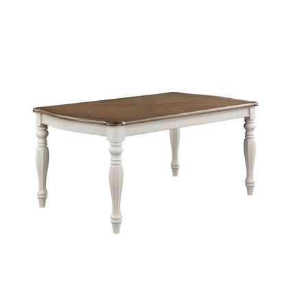 Florian - Dining Table - Oak & Antique White ACME 