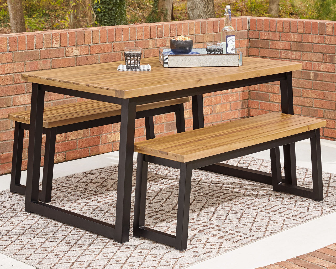 Town - Brown / Black - Dining Table Set (Set of 3) - Tony's Home Furnishings