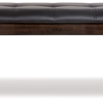 Haddigan - Dark Brown - Large Uph Dining Room Bench Ashley Furniture 