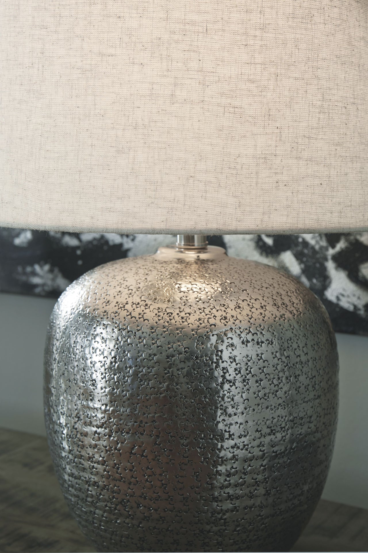 Magalie - Antique Silver Finish - Metal Table Lamp - Tony's Home Furnishings