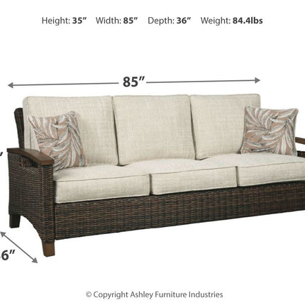 Paradise - Medium Brown - Sofa With Cushion Ashley Furniture 