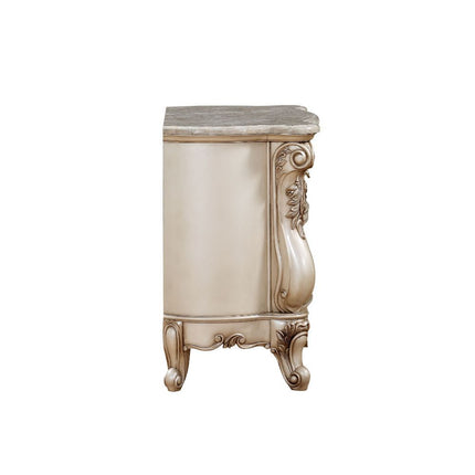 Gorsedd - Nightstand - Marble & Antique White ACME 