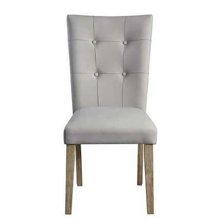 Charnell - Side Chair (Set of 2) - Gary PU & Oak Finish ACME 