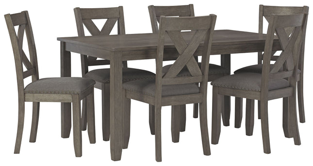 Caitbrook - Gray - Rect Drm Table Set (Set of 7) Signature Design by Ashley® 