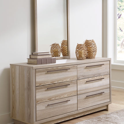 Hasbrick - Tan - Dresser And Mirror Signature Design by Ashley® 