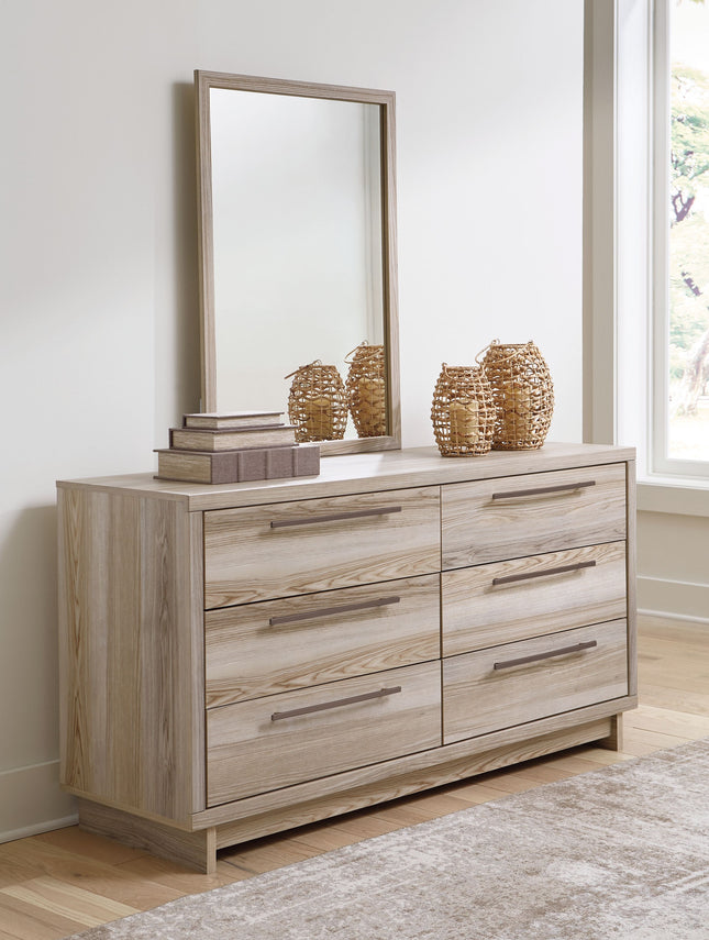 Hasbrick - Tan - Dresser And Mirror Signature Design by Ashley® 