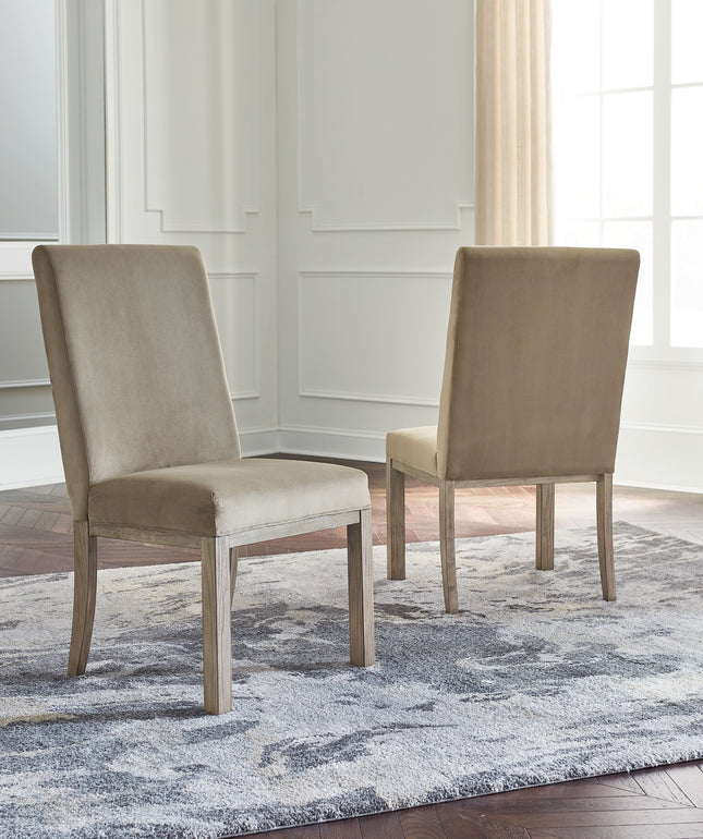 Chrestner - Gray / Brown - Dining Uph Side Chair (Set of 2) Signature Design by Ashley® 