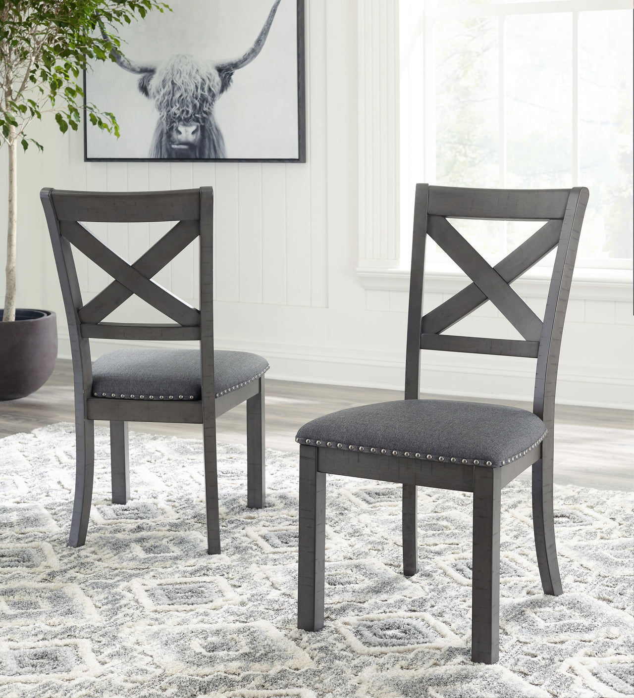Myshanna - Gray - Dining Uph Side Chair (Set of 2) - Tony's Home Furnishings