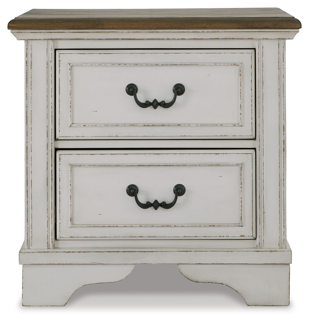 Brollyn - White / Brown / Beige - Two Drawer Night Stand - Tony's Home Furnishings