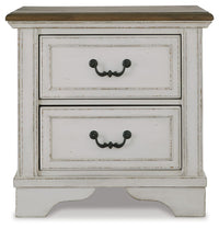 Thumbnail for Brollyn - White / Brown / Beige - Two Drawer Night Stand - Tony's Home Furnishings