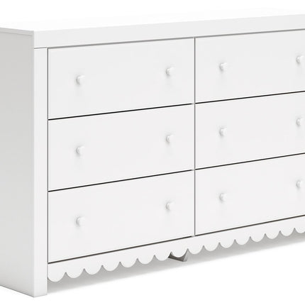 Mollviney - White - Six Drawer Dresser - Tony's Home Furnishings