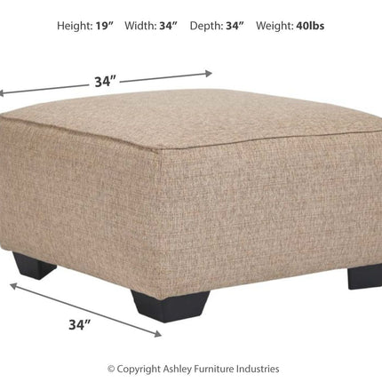 Baceno - Beige - Oversized Accent Ottoman Ashley Furniture 