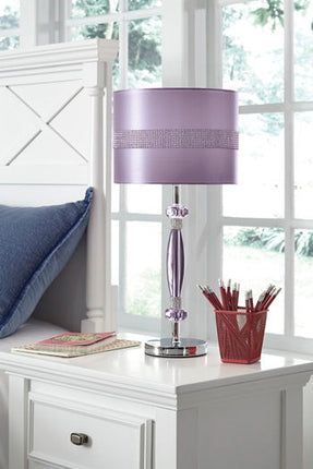 Nyssa - Purple - Metal Table Lamp Ashley Furniture 