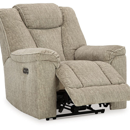 Hindmarsh - Stone - Power Recliner/ Adj Headrest Signature Design by Ashley® 