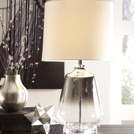 Jaslyn - Pearl Silver Finish - Glass Table Lamp Ashley Furniture 