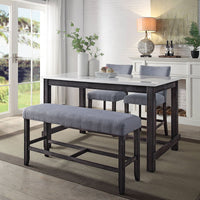 Yelena - Counter Height Table - Marble & Weathered Espresso ACME 