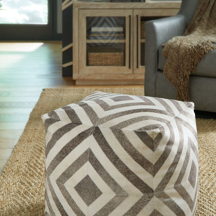 Hartselle - Brown - Pouf Signature Design by Ashley® 