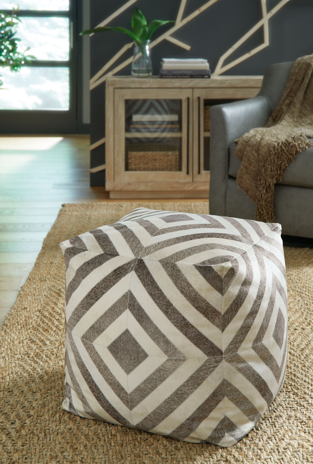 Hartselle - Brown - Pouf - Tony's Home Furnishings