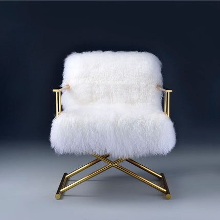 Bagley - Accent Chair - Wool & Gold Brass ACME 