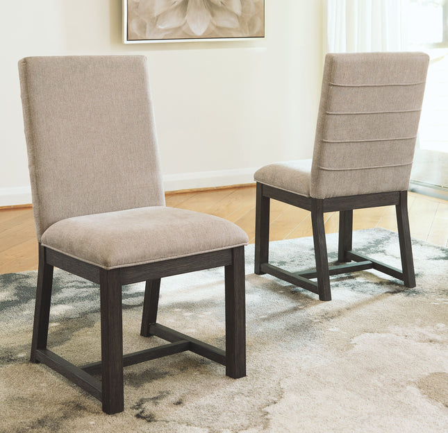 Bellvern - Dark Gray - Dining Uph Side Chair (Set of 2) - Tony's Home Furnishings