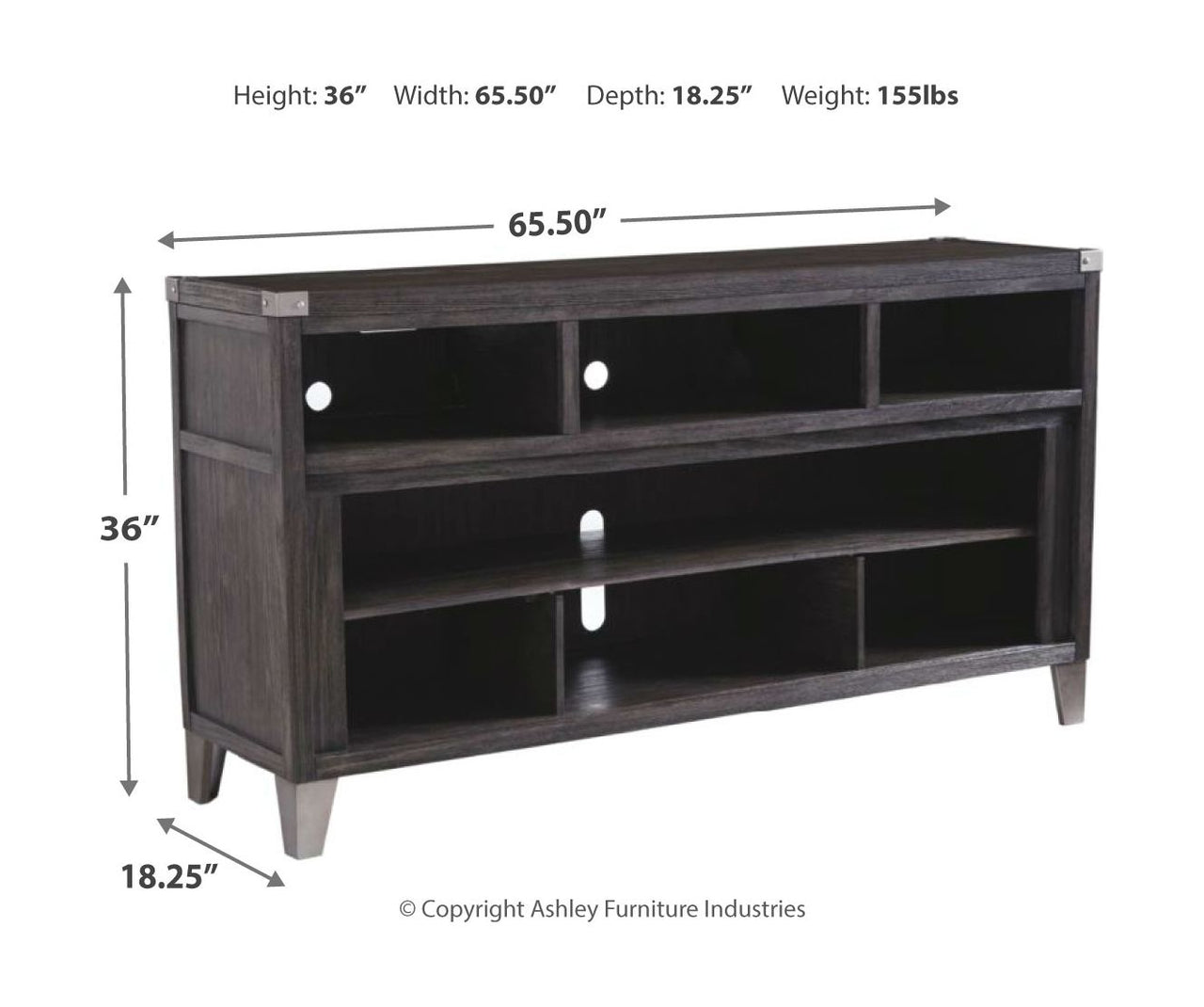 Todoe - Gray - 2 Pc. - 65" TV Stand With Wide Fireplace Insert - Tony's Home Furnishings