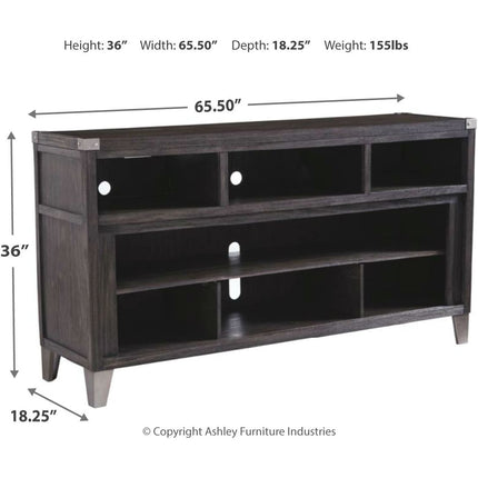 Todoe - Gray - 2 Pc. - 65" TV Stand With Wide Fireplace Insert Signature Design by Ashley® 