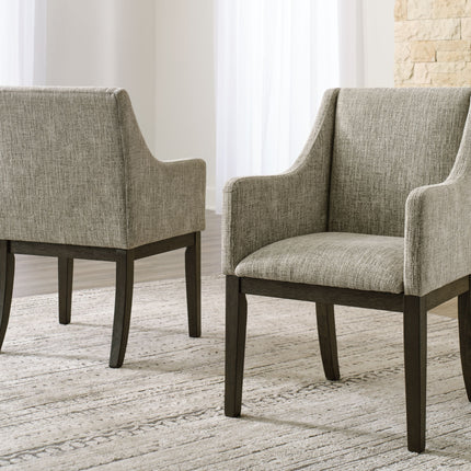 Burkhaus - Beige / Dark Brown - Dining Uph Arm Chair (Set of 2) Signature Design by Ashley® Yakima WA