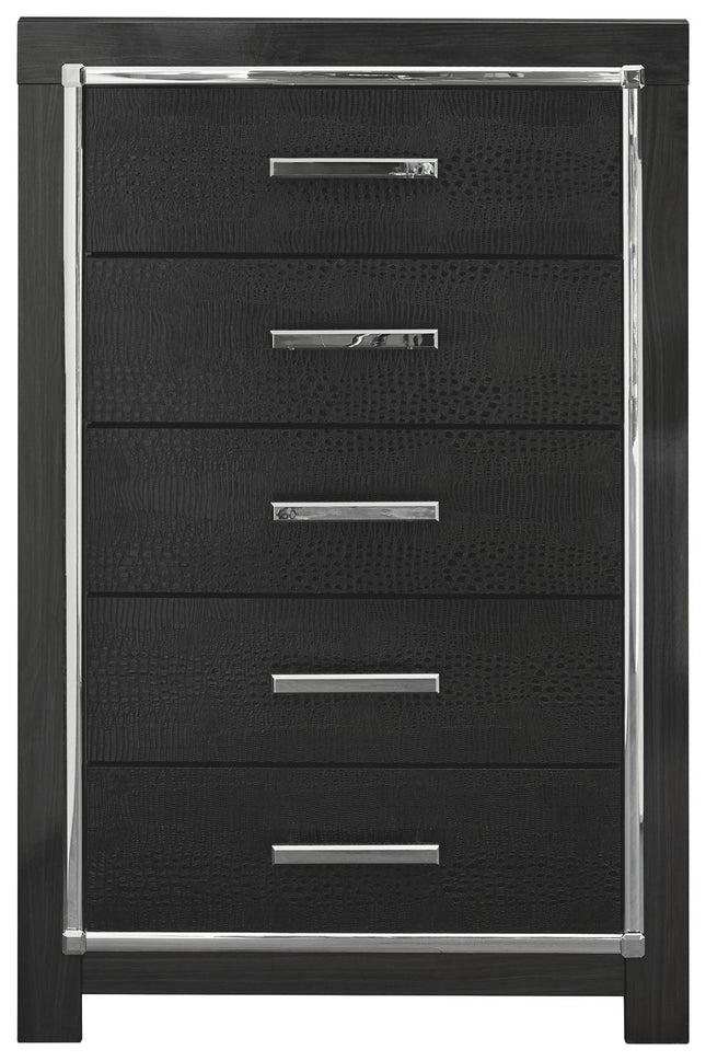 Kaydell - Black - Five Drawer Chest Ashley Furniture 