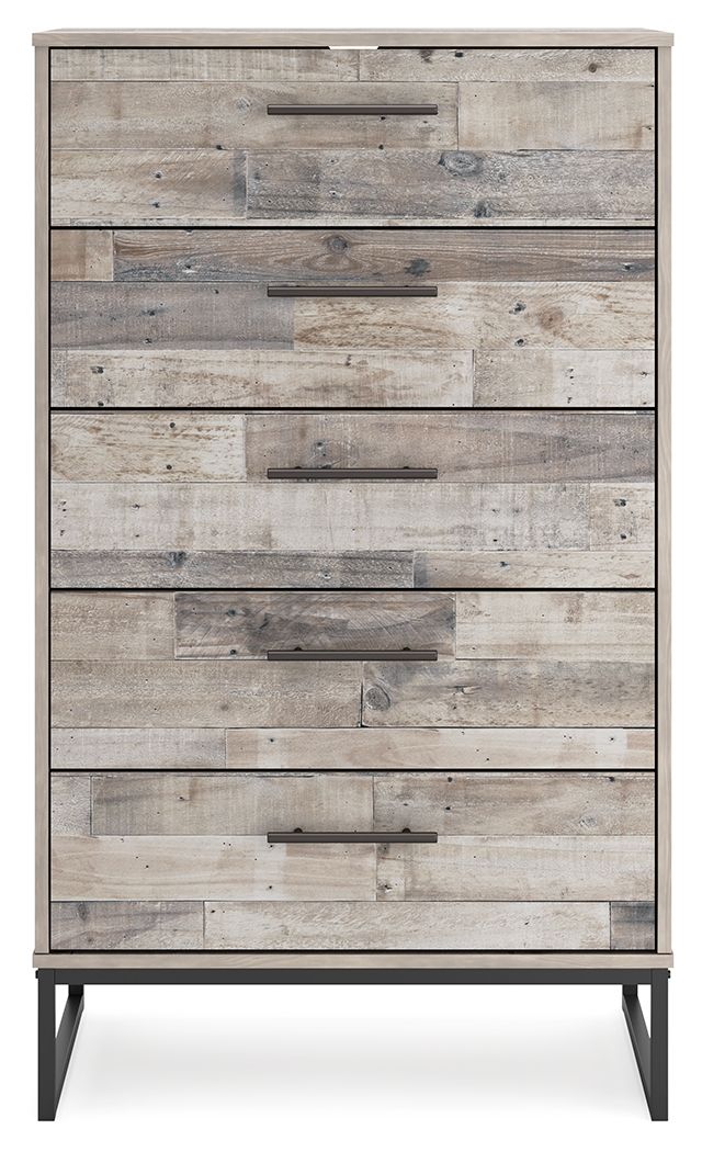 Neilsville - Whitewash - Five Drawer Chest Signature Design by Ashley® 