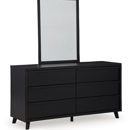 Danziar - Black - Dresser And Mirror Signature Design by Ashley® 