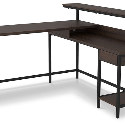 Camiburg - Warm Brown - L-desk With Storage Ashley Furniture 