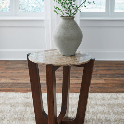 Tanidore - Warm Brown - Round End Table Signature Design by Ashley® 