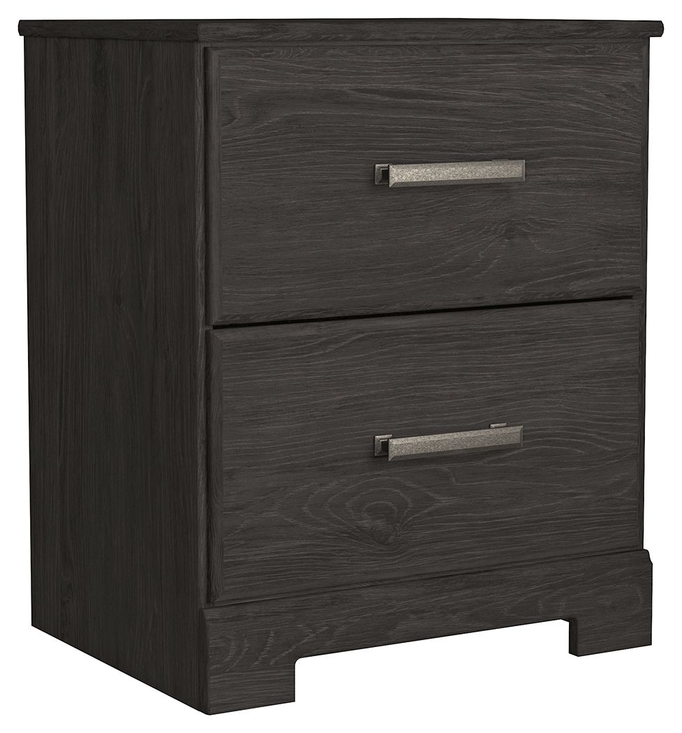 Belachime - Black - Two Drawer Night Stand - Tony's Home Furnishings