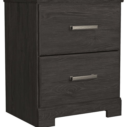 Belachime - Charcoal - Two Drawer Night Stand Ashley Furniture 