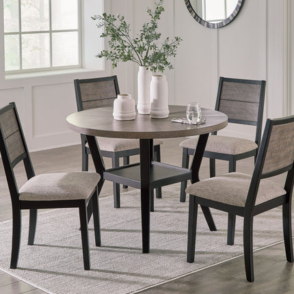 Corloda - Black / Gray - Round Drm Table Set (Set of 5) Signature Design by Ashley® 