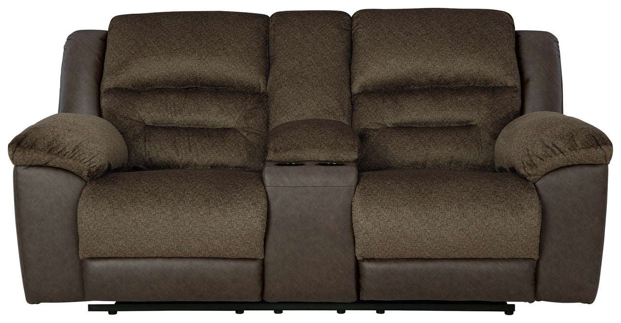 Dorman - Chocolate - Dbl Reclining Loveseat With Console - Tony's Home Furnishings