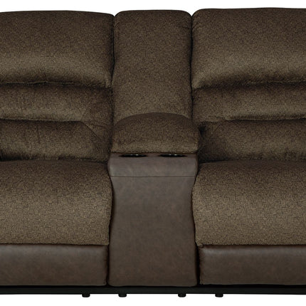 Dorman - Chocolate - Dbl Reclining Loveseat With Console Benchcraft® 