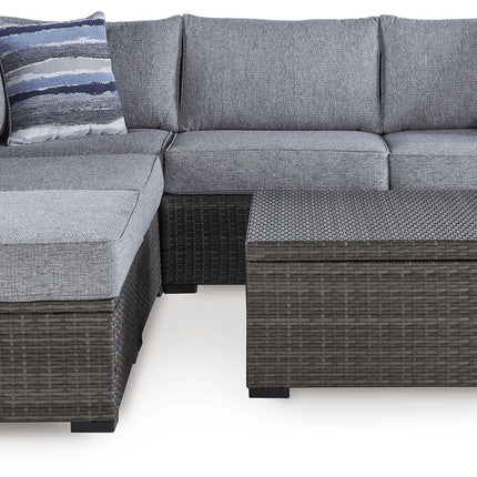 Petal Road - Gray - Loveseat Sectional, Ottoman, Table Set (Set of 4) Signature Design by Ashley® 