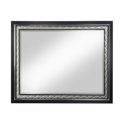 Nicola - Mirror - Silver PU & Black Finish ACME 