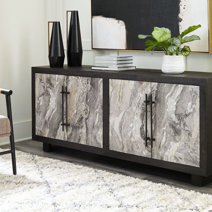 Lakenwood - Black / Gray / Ivory - Accent Cabinet Signature Design by Ashley® 