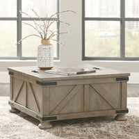 Thumbnail for Aldwin - Gray - Cocktail Table With Storage - Square - Tony's Home Furnishings