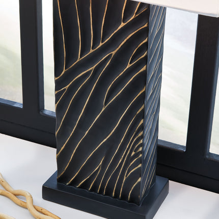 Bartlen - Black / Gold Finish - Poly Table Lamp Signature Design by Ashley® 